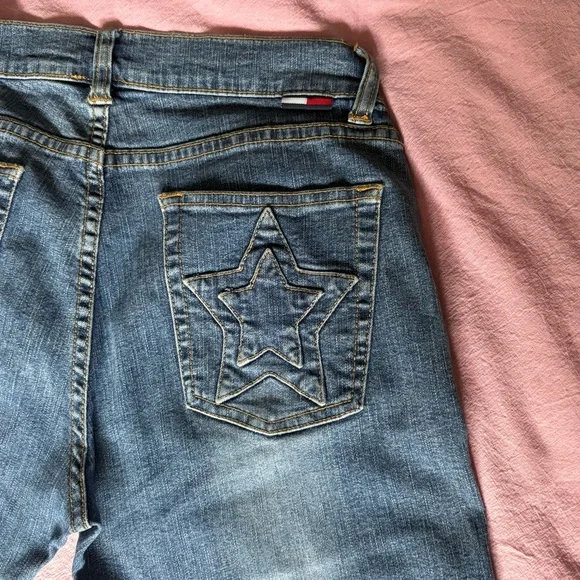 Tommy Hilfiger Vintage Star Pocket Jeans Medium Wash Flare Bootcut Low Rise 26 - Picture 7 of 8